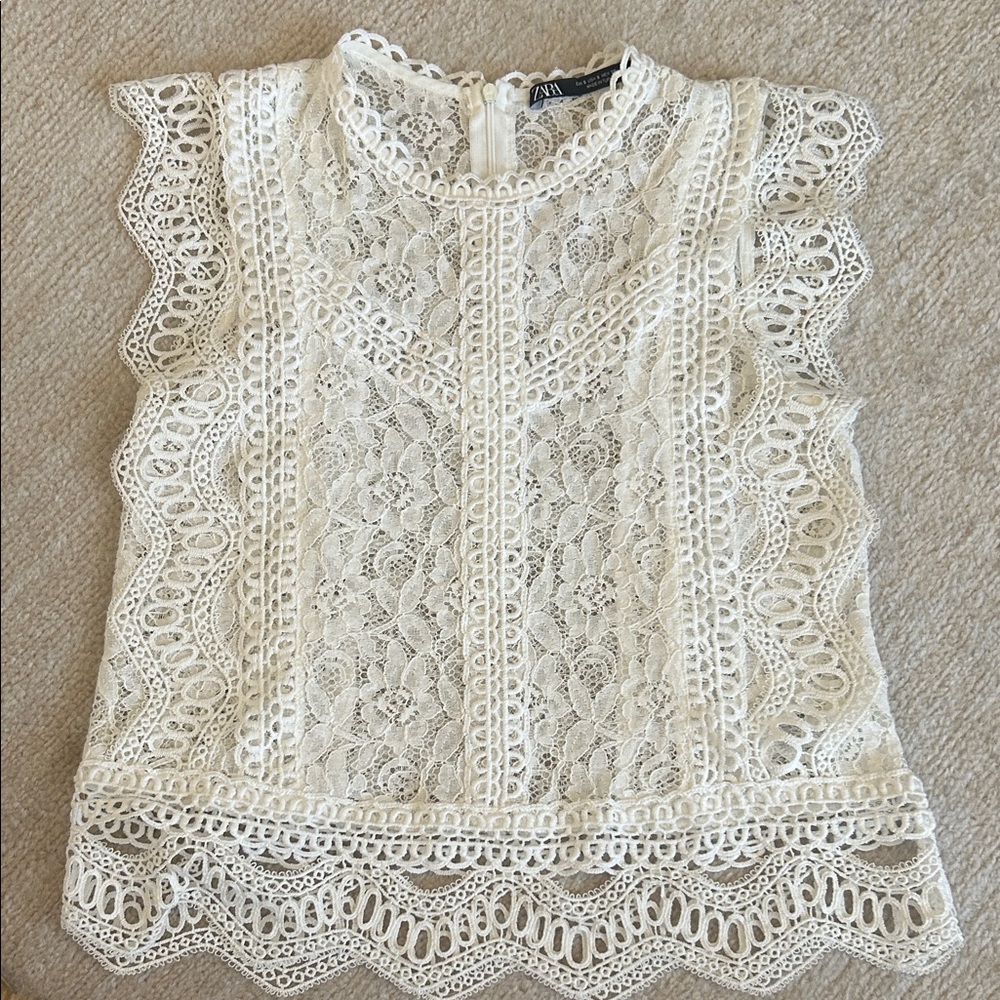 Zara Cream Lace Blouse